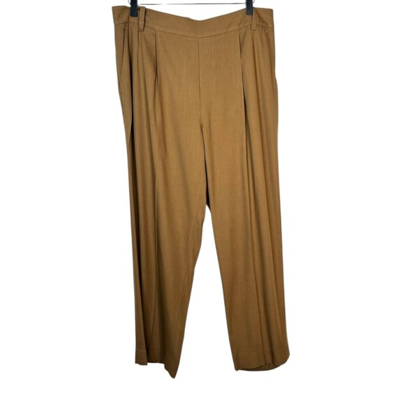 Vince Darted Pull-on Pants In Dark Hazel Tan Brown Viscose Straight Leg Large - Picture 6 of 13